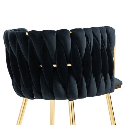 SEYNAR Modern Glam Velvet Dining Side Chair Set of 2 with Gold Metal Frame