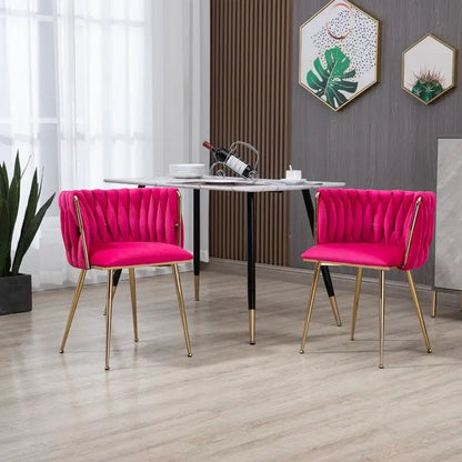 SEYNAR Modern Glam Velvet Dining Side Chair Set of 2 with Gold Metal Frame