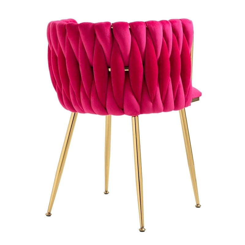 SEYNAR Modern Glam Velvet Dining Side Chair Set of 2 with Gold Metal Frame