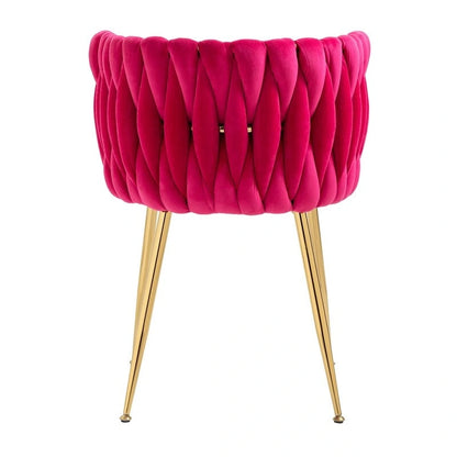 SEYNAR Modern Glam Velvet Dining Side Chair Set of 2 with Gold Metal Frame