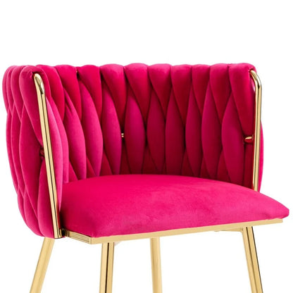 SEYNAR Modern Glam Velvet Dining Side Chair Set of 2 with Gold Metal Frame