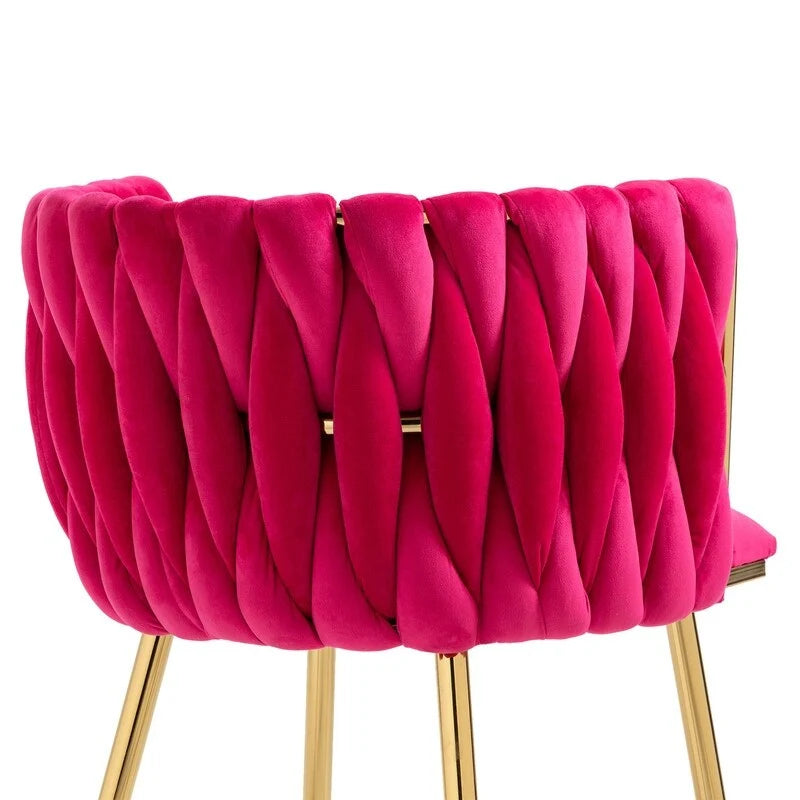 SEYNAR Modern Glam Velvet Dining Side Chair Set of 2 with Gold Metal Frame