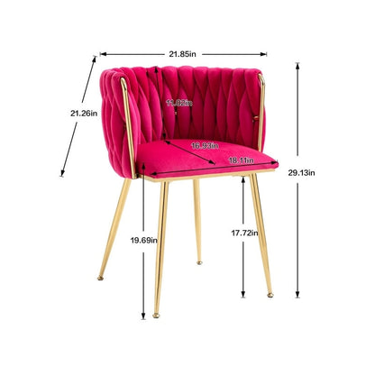 SEYNAR Modern Glam Velvet Dining Side Chair Set of 2 with Gold Metal Frame