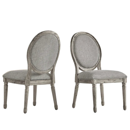 Deana Round Linen and Wood Dining Chairs (Set of 2) by iNSPIRE Q Artisan