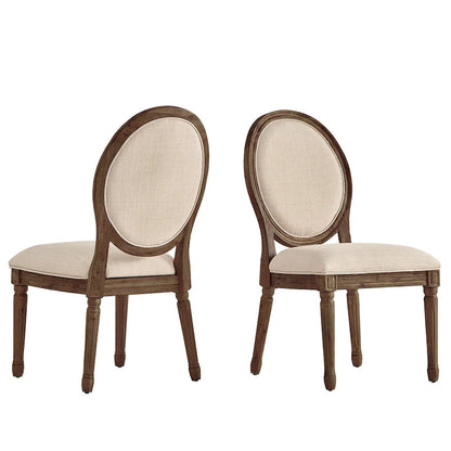 Deana Round Linen and Wood Dining Chairs (Set of 2) by iNSPIRE Q Artisan