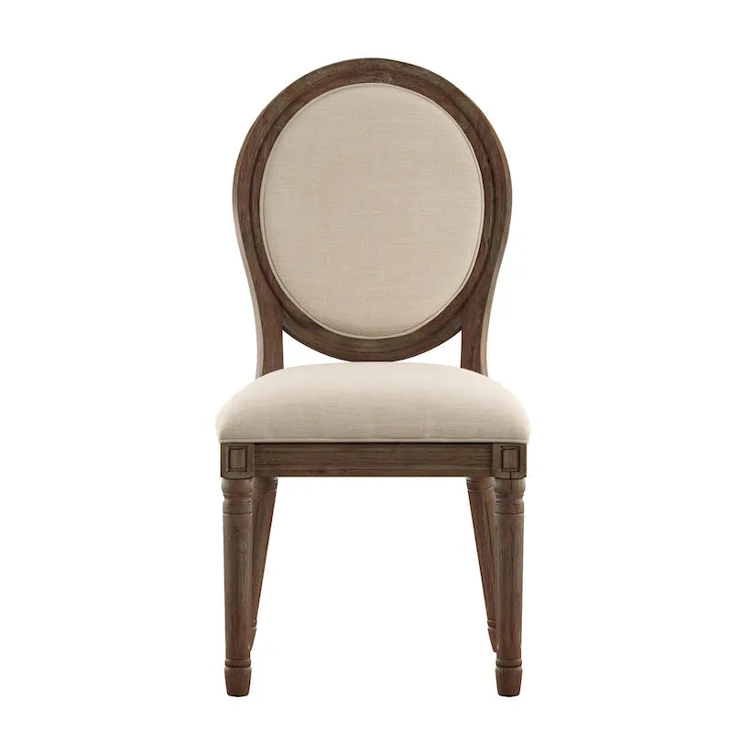 Deana Round Linen and Wood Dining Chairs (Set of 2) by iNSPIRE Q Artisan