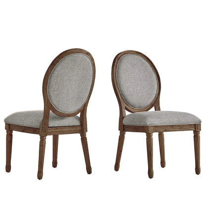 Deana Round Linen and Wood Dining Chairs (Set of 2) by iNSPIRE Q Artisan