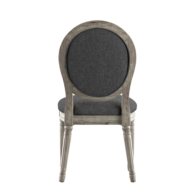 Deana Round Linen and Wood Dining Chairs (Set of 2) by iNSPIRE Q Artisan