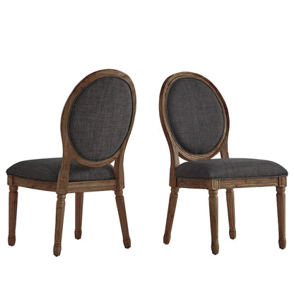 Deana Round Linen and Wood Dining Chairs (Set of 2) by iNSPIRE Q Artisan