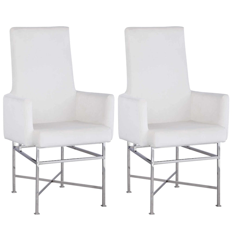 Somette Contemporary Arm Chair with Steel Frame, Set of 2