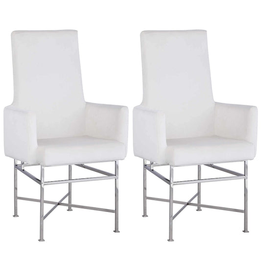 Somette Contemporary Arm Chair with Steel Frame, Set of 2