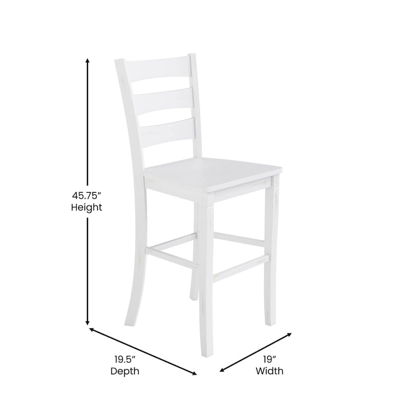 Commercial Grade Wooden Bar Height Stool, Set of 2