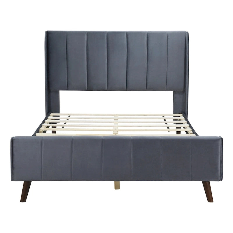 Full Size Upholstered Platform Bed, Velvet