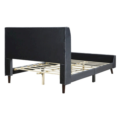 Full Size Upholstered Platform Bed, Velvet