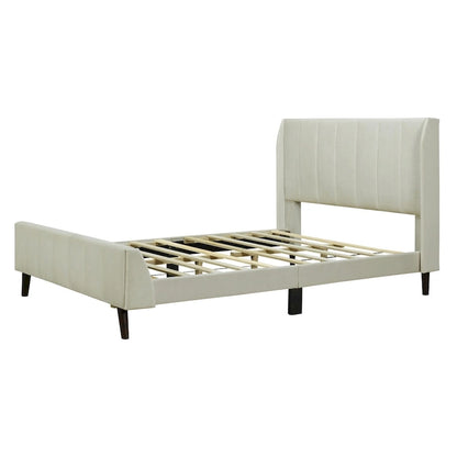 Full Size Upholstered Platform Bed, Velvet