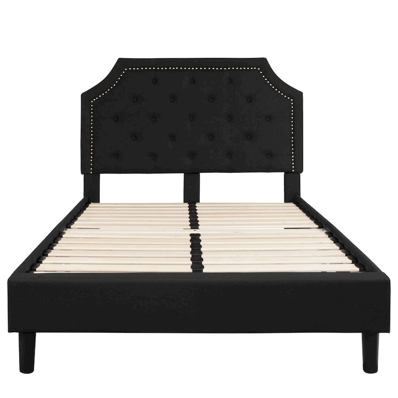 Arched Tufted Upholstered Platform Bed