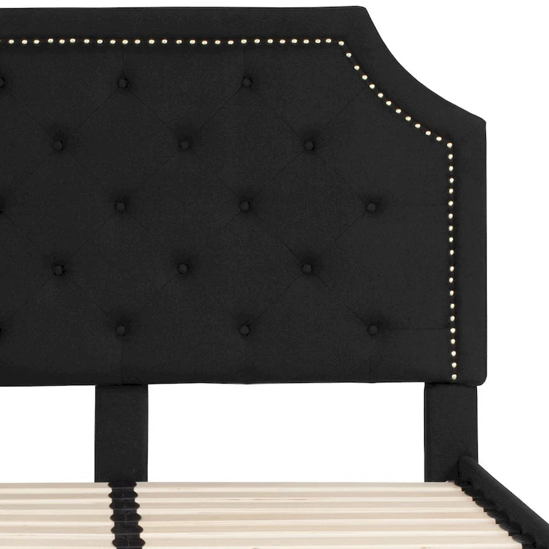 Arched Tufted Upholstered Platform Bed