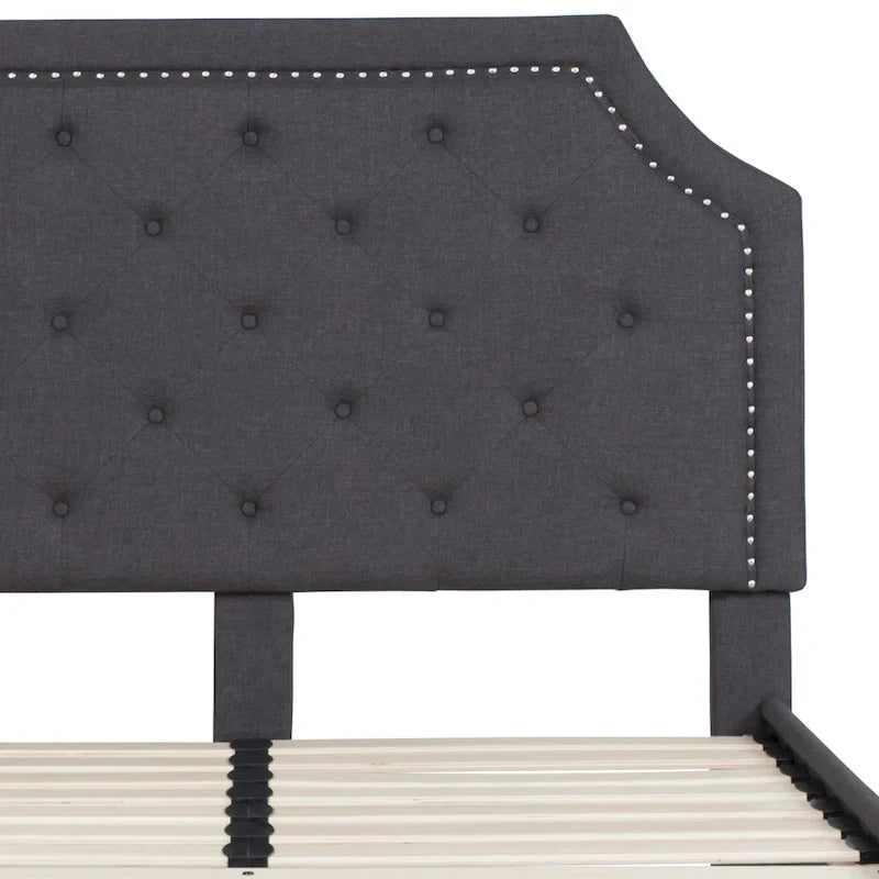 Arched Tufted Upholstered Platform Bed