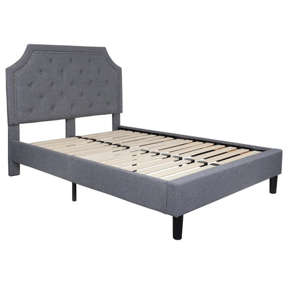 Arched Tufted Upholstered Platform Bed