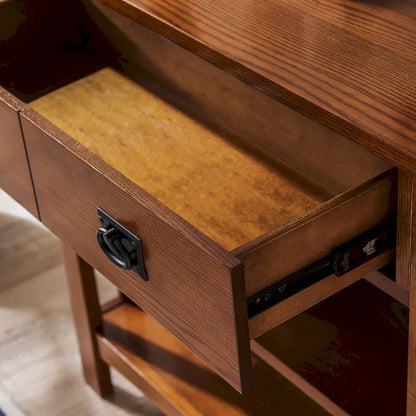 Leick Home Mission Bookcase Console Table with Drawers