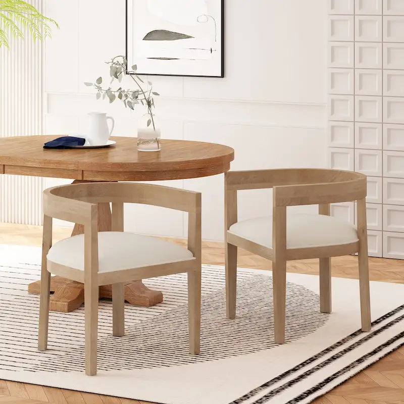 Ladieu Fabric and Wood Tub Dining Chairs Set of 2by Christopher Knight Home