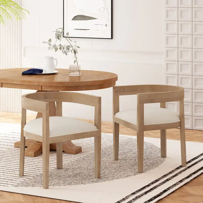 Ladieu Fabric and Wood Tub Dining Chairs Set of 2by Christopher Knight Home