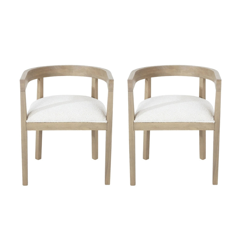 Ladieu Fabric and Wood Tub Dining Chairs Set of 2by Christopher Knight Home