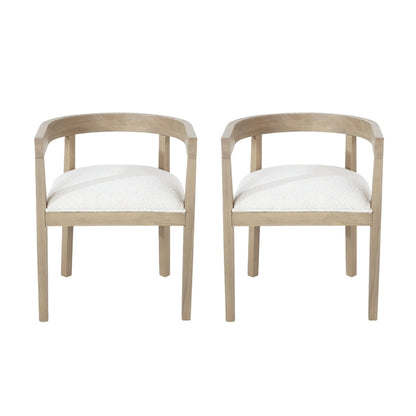 Ladieu Fabric and Wood Tub Dining Chairs Set of 2by Christopher Knight Home