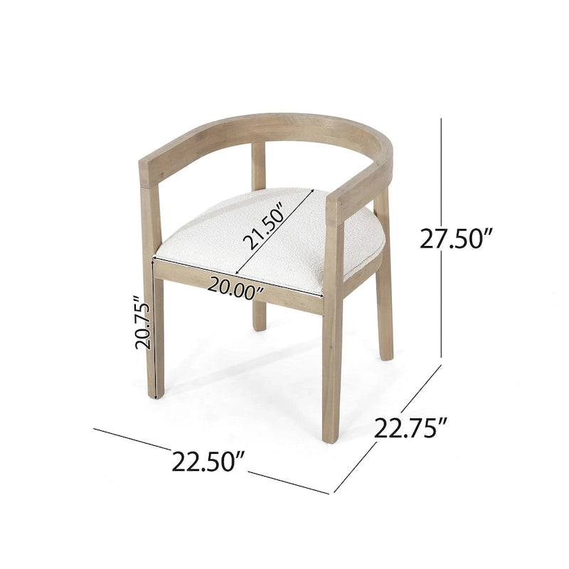 Ladieu Fabric and Wood Tub Dining Chairs Set of 2by Christopher Knight Home