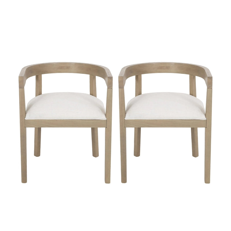 Ladieu Fabric and Wood Tub Dining Chairs Set of 2by Christopher Knight Home