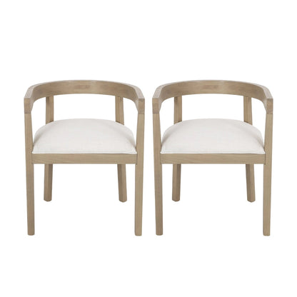 Ladieu Fabric and Wood Tub Dining Chairs Set of 2by Christopher Knight Home