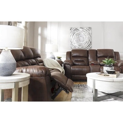 Stoneland Contemporary Reclining Sofa Chocolate