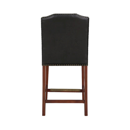 Britton Stationary Faux Leather Counter Stool with Nail Heads by Greyson Living