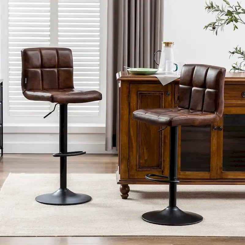 Swivel Adjustable Height with Armless Bar Stools