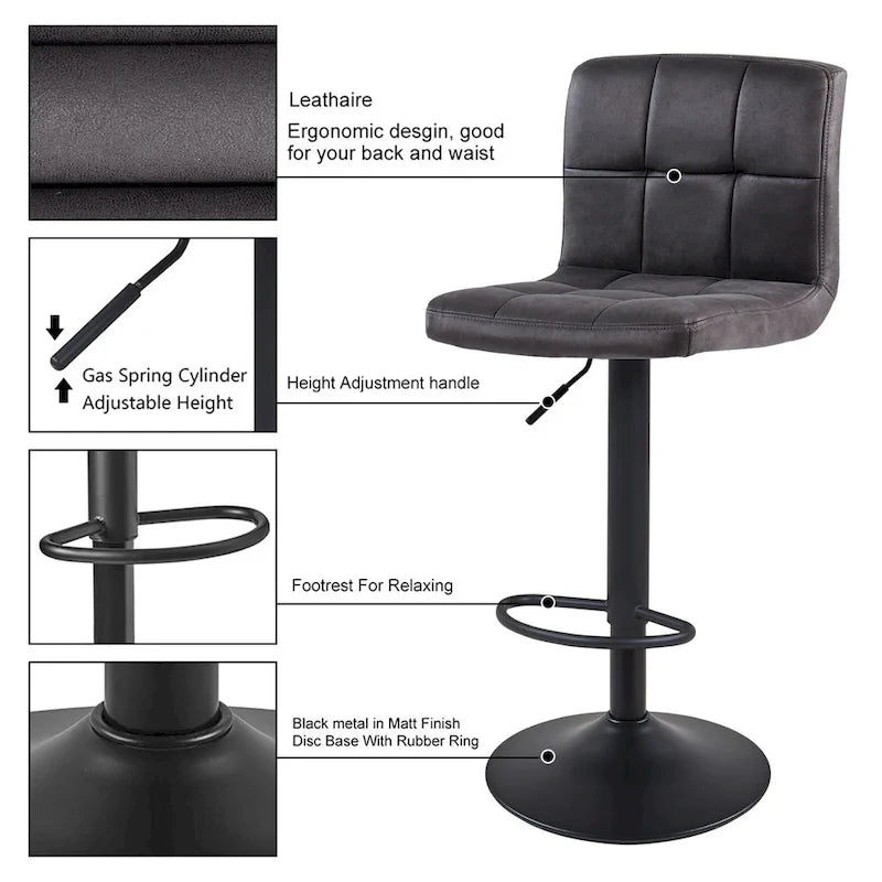 Swivel Adjustable Height with Armless Bar Stools