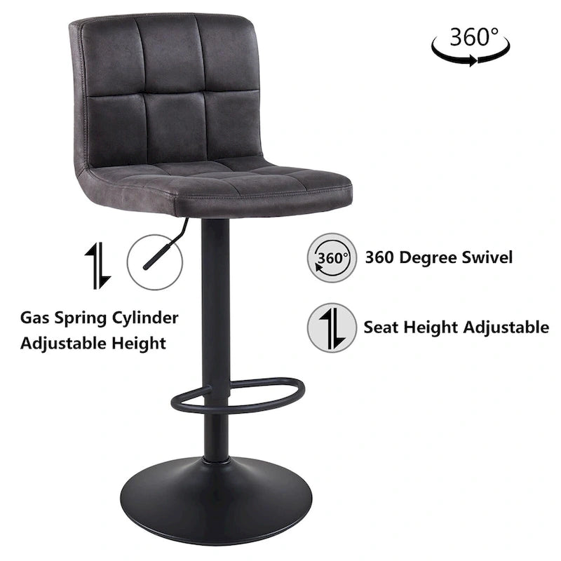 Swivel Adjustable Height with Armless Bar Stools