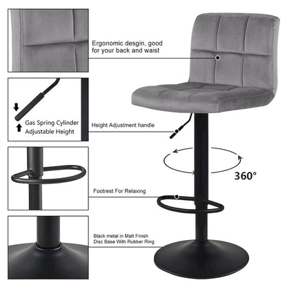 Swivel Adjustable Height with Armless Bar Stools