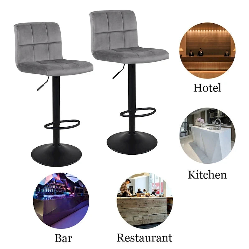 Swivel Adjustable Height with Armless Bar Stools