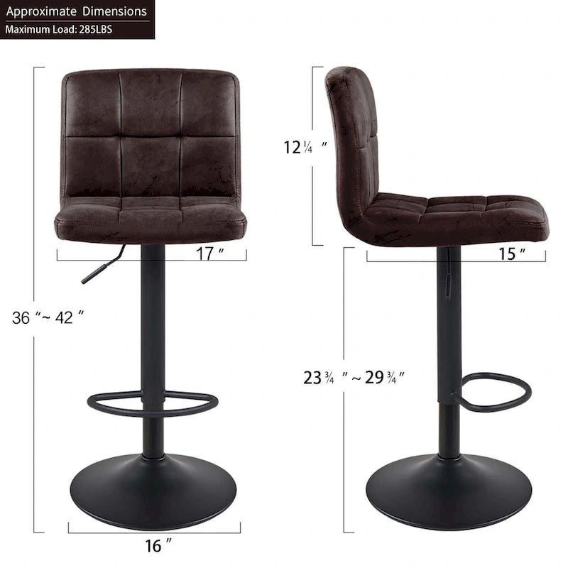 Swivel Adjustable Height with Armless Bar Stools