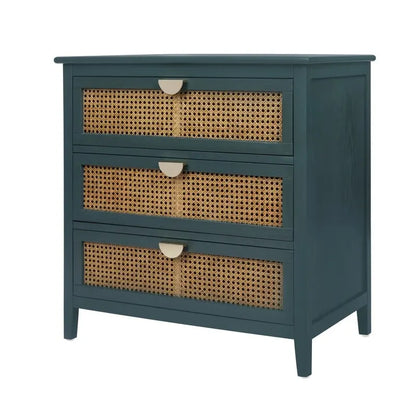 Natural Rattan Storage Cabinet 3 Drawer Chest