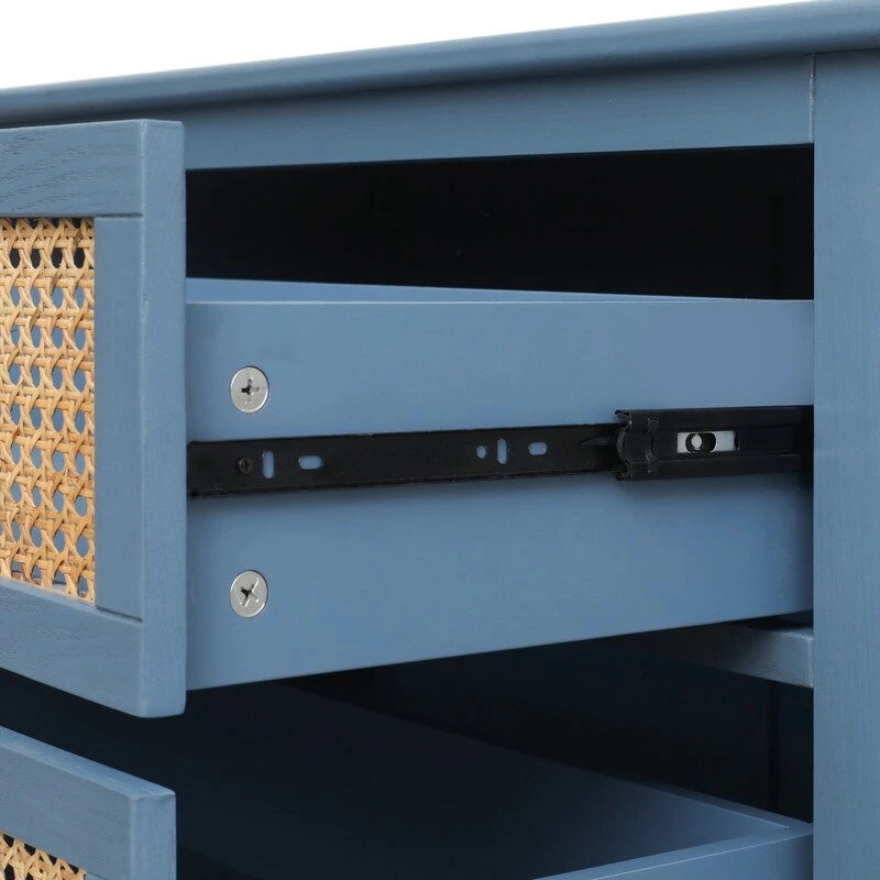 Natural Rattan Storage Cabinet 3 Drawer Chest