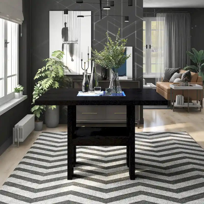 Strick & Bolton Lange 54-inch Square Light-up Counter Height Wood Dining Table