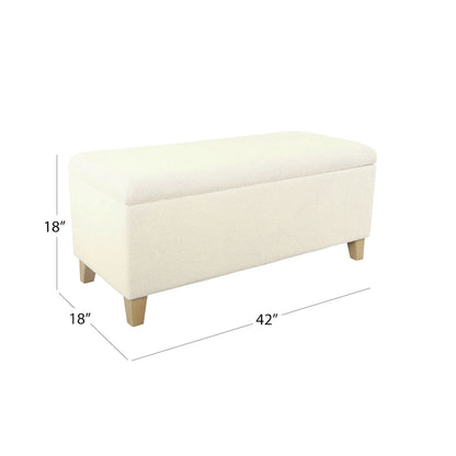 HomePop Sherpa Upholstered Storage Bench - Cream