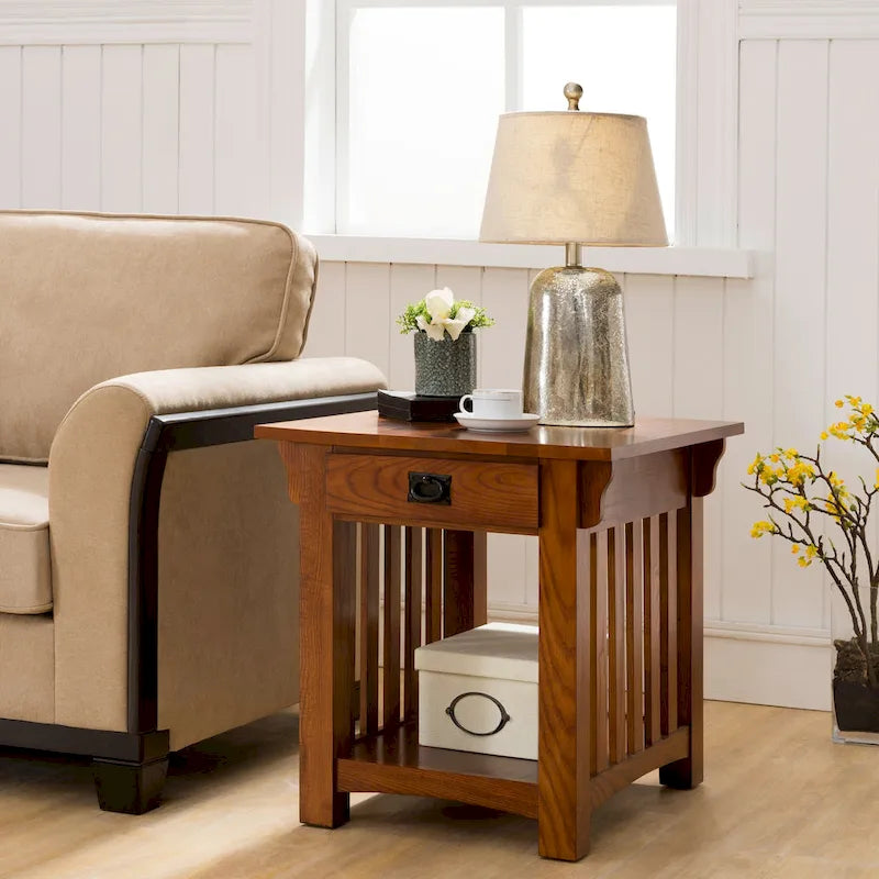 Leick Home 1 Drawer Transitional End Table