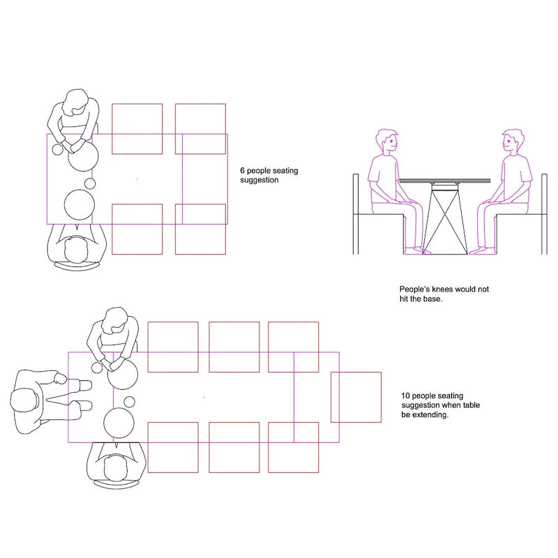 Davee Grey Ceramic Top Extendable Dining Table - 70.87/106.31*35.43*29.53inches