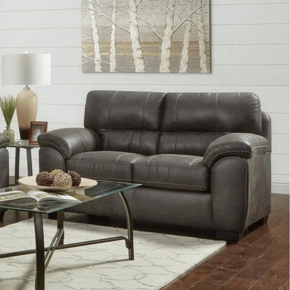 Roundhill Furniture Tirana Contemporary Fabric Pillow-top Arm 4-Piece Sofa Set in Sequoia Ash