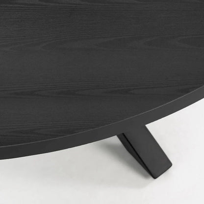 Round Wood Top Dining Table - Black