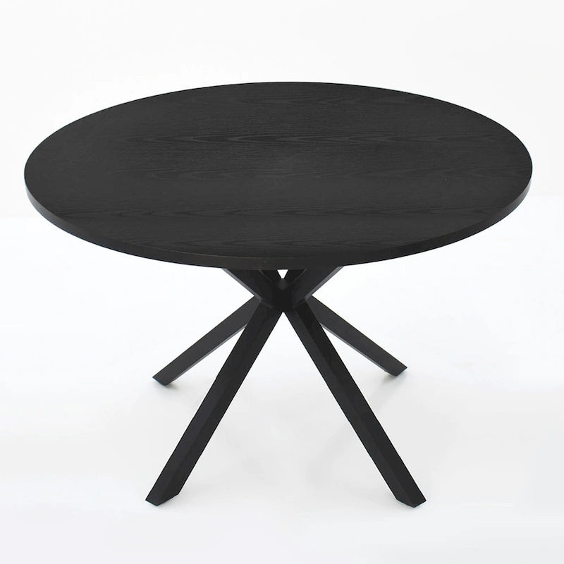 Round Wood Top Dining Table - Black