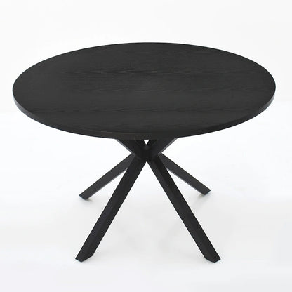 Round Wood Top Dining Table - Black