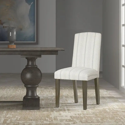 HomePop Classic Parsons Dining Chair - Dove Grey Stripe (Set of 2)